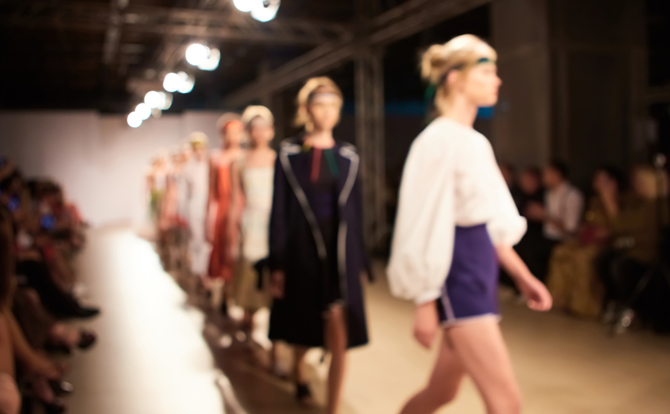 Fashion runway out of focus. The blur background.