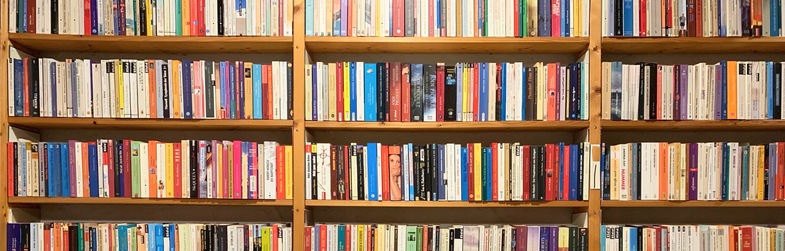 Fully packed library shelves