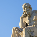 Greek philosopher Socrates in front of the National Academy of Athens